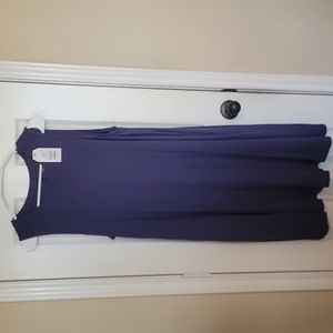 Women's Time and Tru sleeveless knit dress with pockets, blue, XL